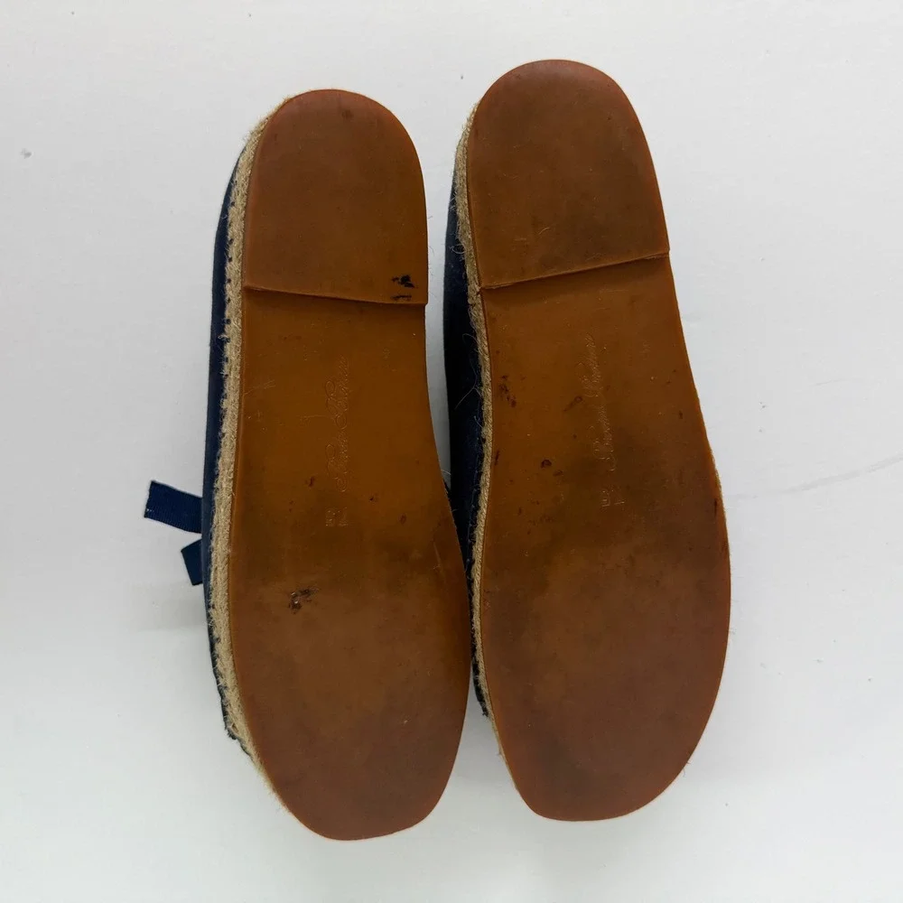 Brooks Brothers Navy Blue Suede Espadrille Sneakers Lace Up Flats Women 7.5